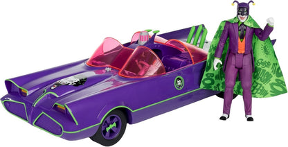 McFarlane Toys DC Retro Batman 66 Batmobile & Joker Gold Label Figure Set