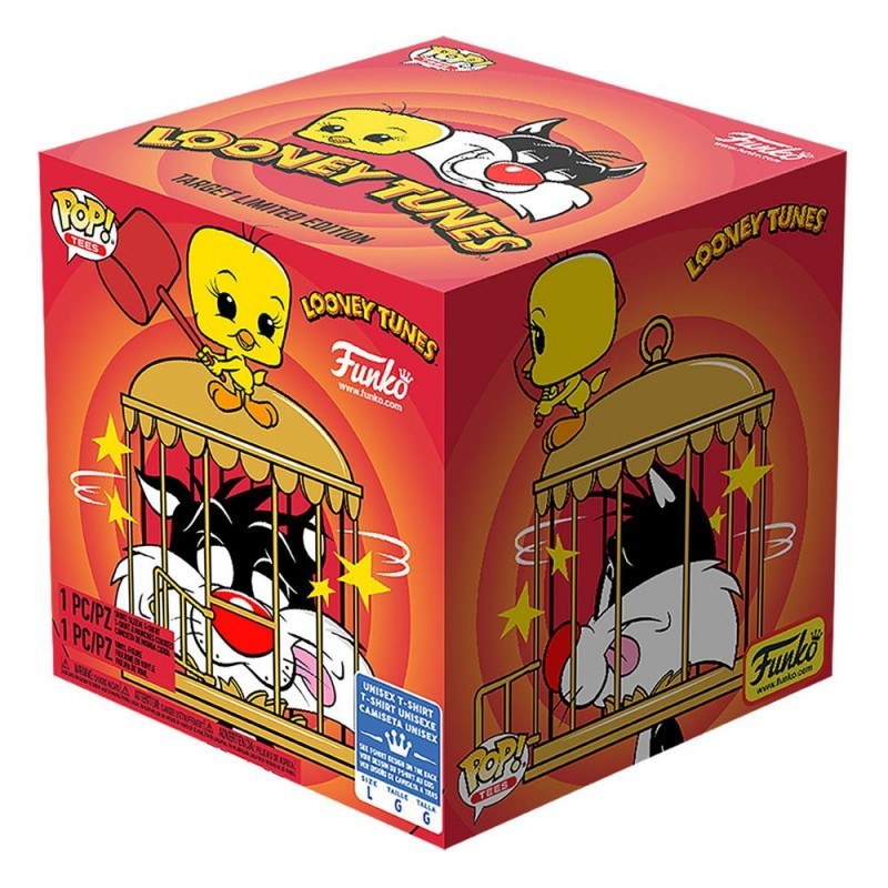 Funko Pop! Tees Looney Tunes Sylvester & Tweety Flocked + T-Shirt Set - Size S