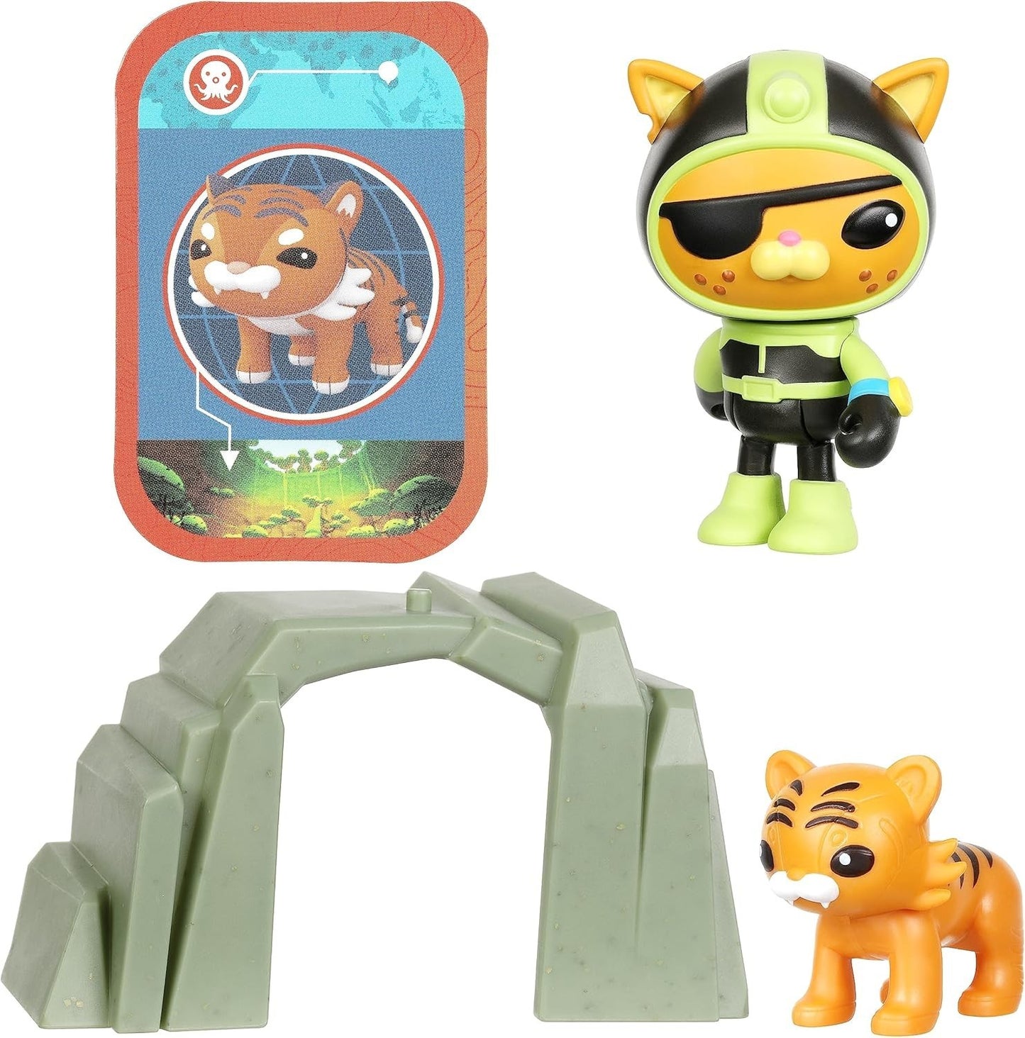 Octonauts Above & Beyond Kwazii Adventure Pack Figure Set with Tiger & Cave