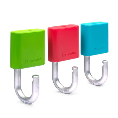 Thumbs Up PadHooks Wall Hooks Set of 3 Padlock Coat Key Bag Hangers Novelty