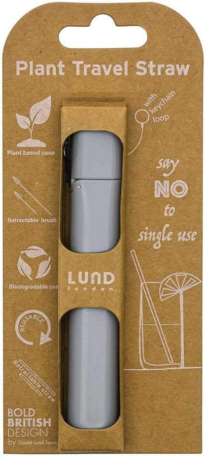 LUND London Plant Travel Straw Reusable Stainless Steel Straw with Cleaning Brus