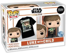 Funko Pop! Tees Star Wars Luke Skywalker with Grogu Tee & Figure Set – Size L