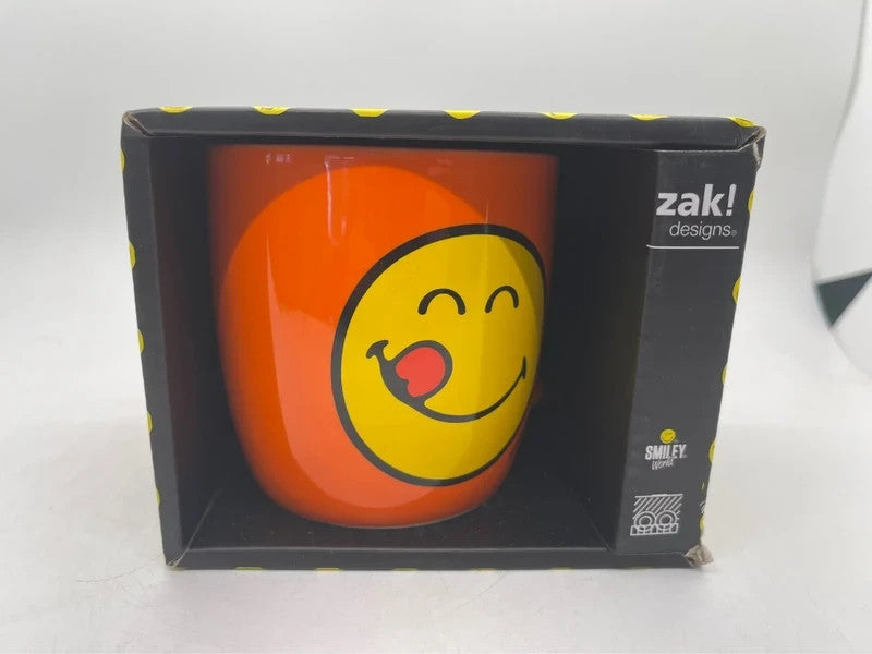 Zak Designs SmileyWorld Tongue Emoji Orange Coffee Mug 35cl