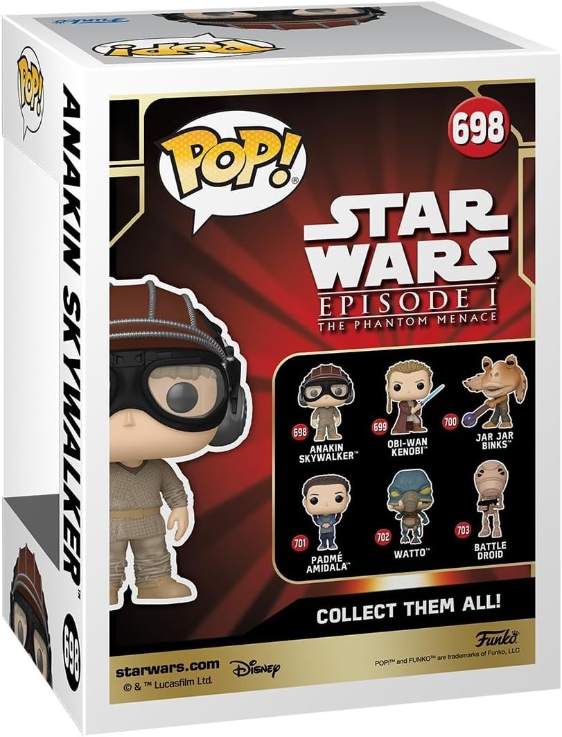 Funko Pop Star Wars Anakin Skywalker Pod Racer Helmet #698 Phantom Menace Figure