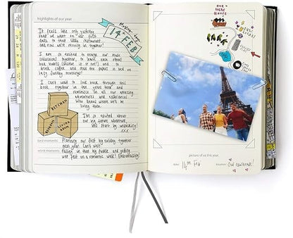 Suck UK Our Life Story 100 Year Memory Journal Scrapbook Gift Hardcover in Black