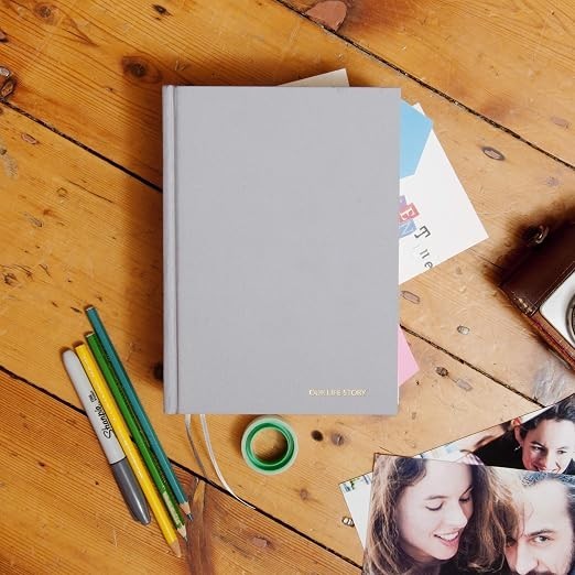 Suck UK Our Life Story 100 Year Memory Journal Scrapbook Gift Hardcover in Grey