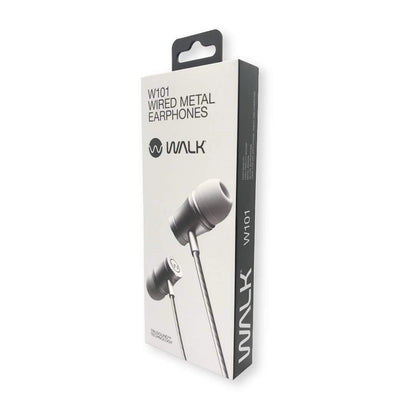 Walk Audio W101 Wired Silver Metal Earphones
