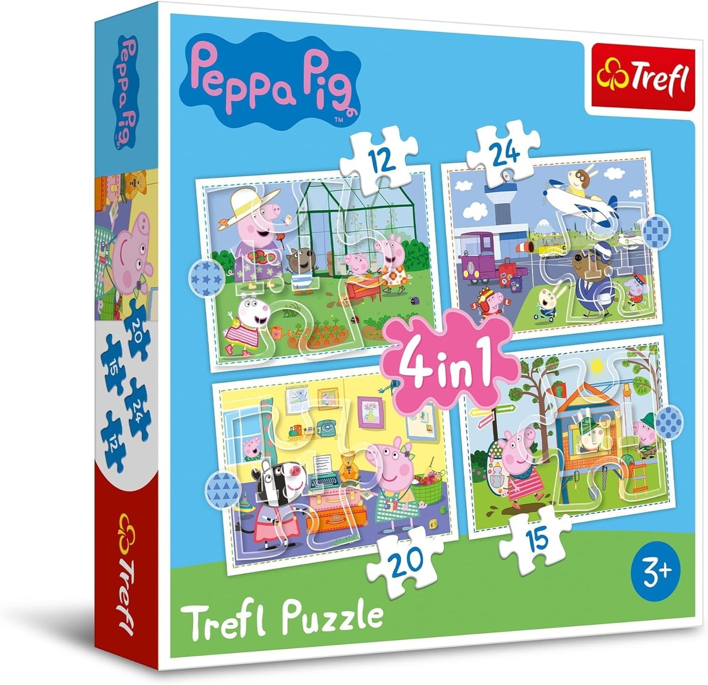 Trefl Peppa Pig 4 In 1 Puzzle Set 12 15 20 24 Piece Jigsaw Age 3+