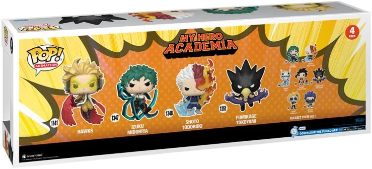 Funko Pop My Hero Academia Hawks Izuku Todoroki Tokoyami 4-Pack Special Edition