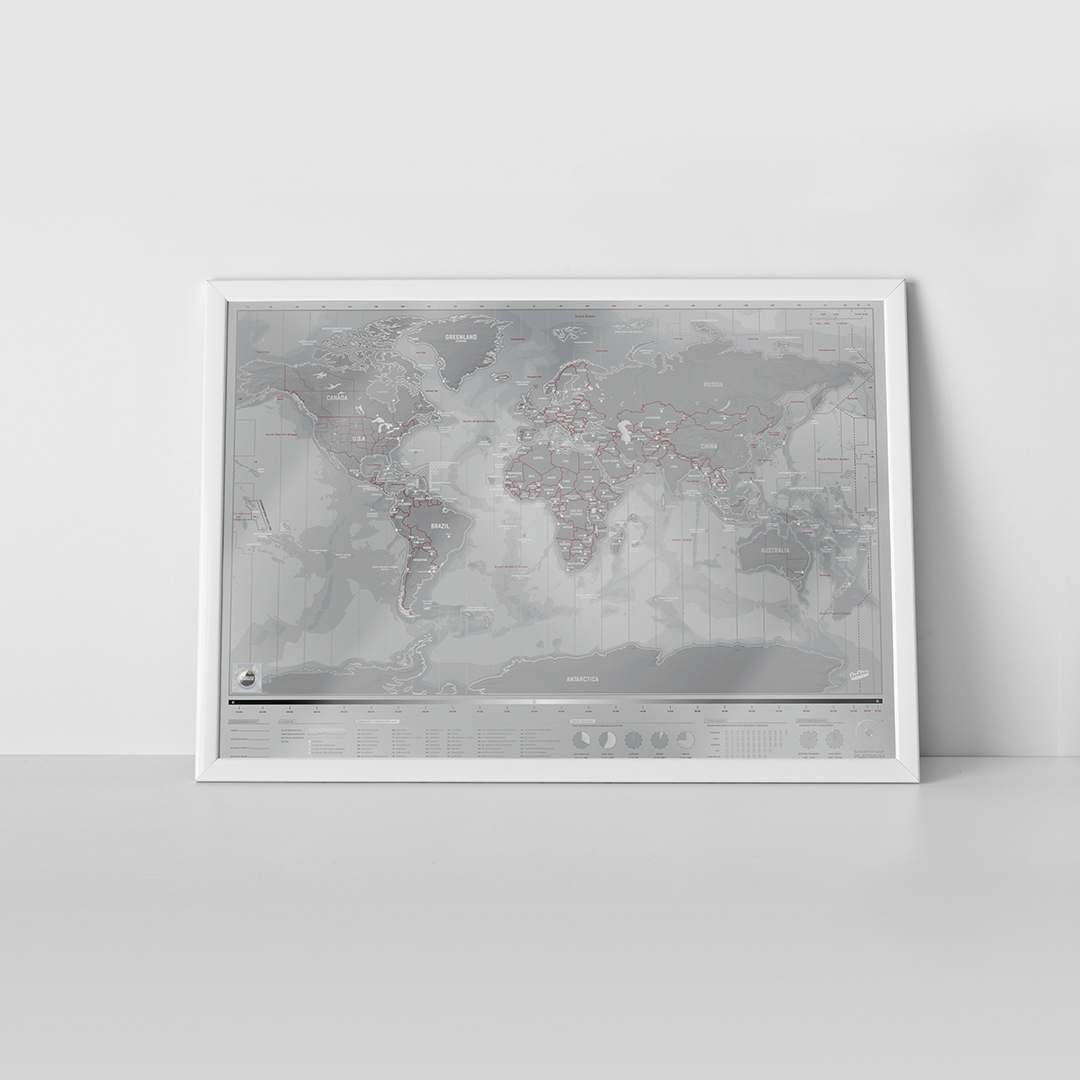 Luckies Scratch Map Platinum World Travel Map Poster Scratch Off Gift 82.5cm De