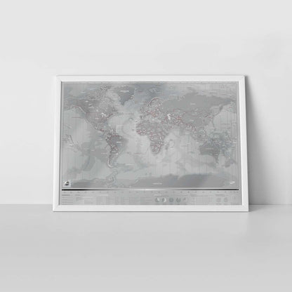 Luckies Scratch Map Platinum World Travel Map Poster Scratch Off Gift 82.5cm De