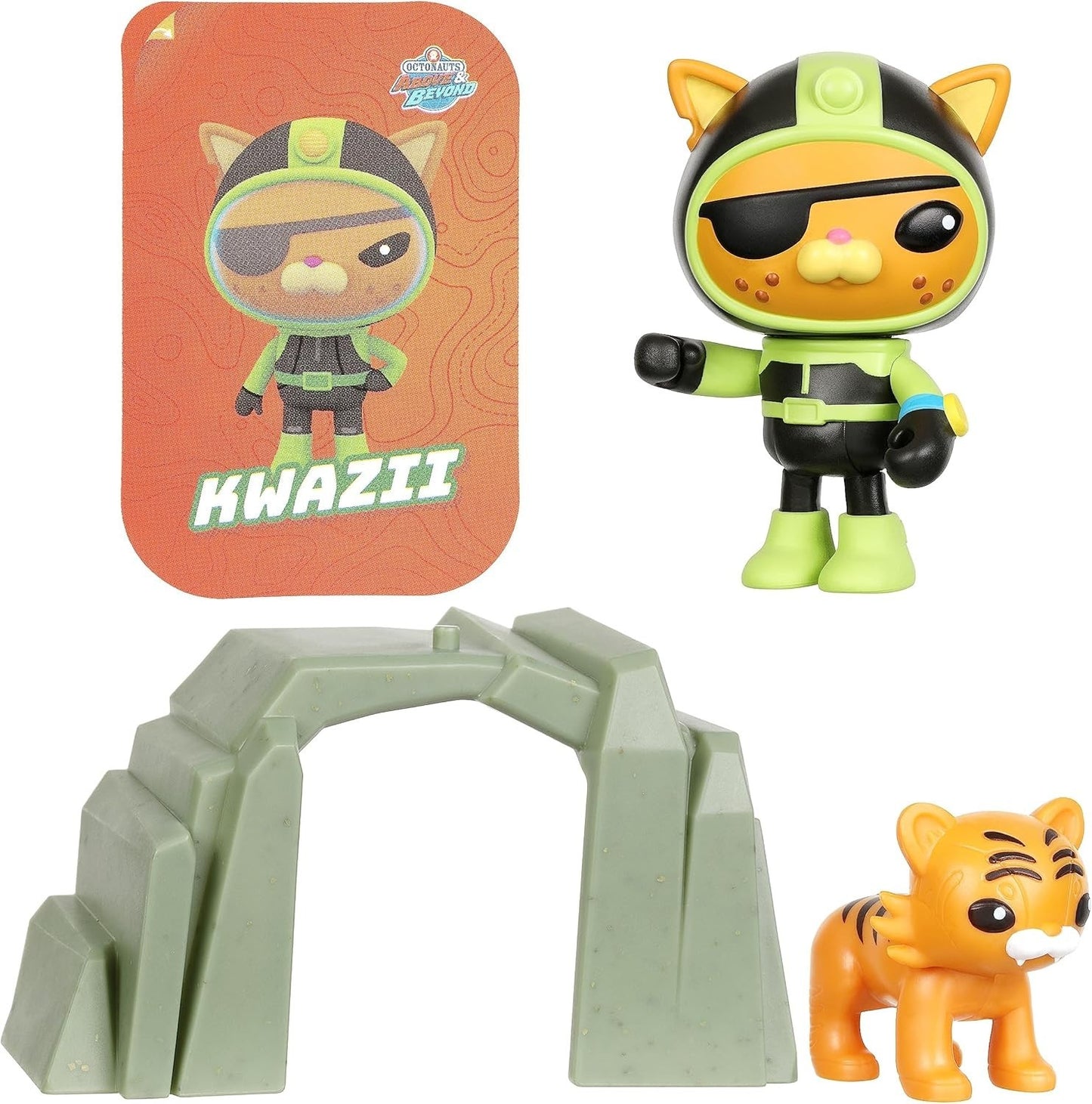 Octonauts Above & Beyond Kwazii Adventure Pack Figure Set with Tiger & Cave