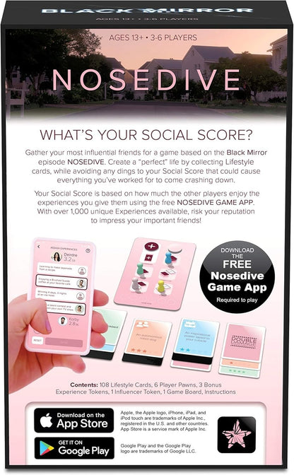 Black Mirror Nosedive Board Game Social Strategy Game Ages 13+