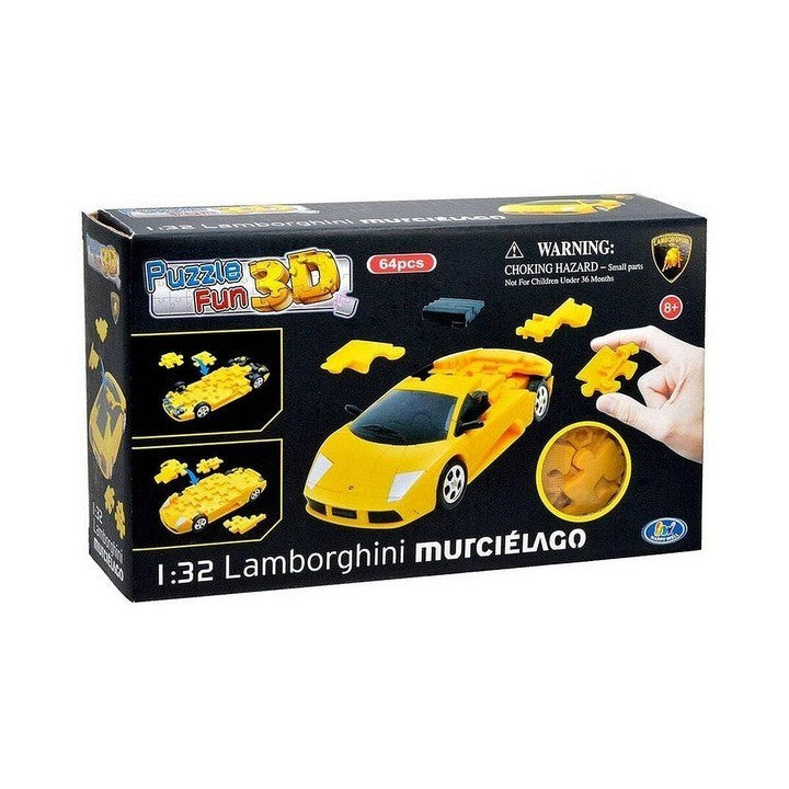 1:32 Lamborghini Murcielago 3D Puzzle Car 64pcs Solid Yellow Model