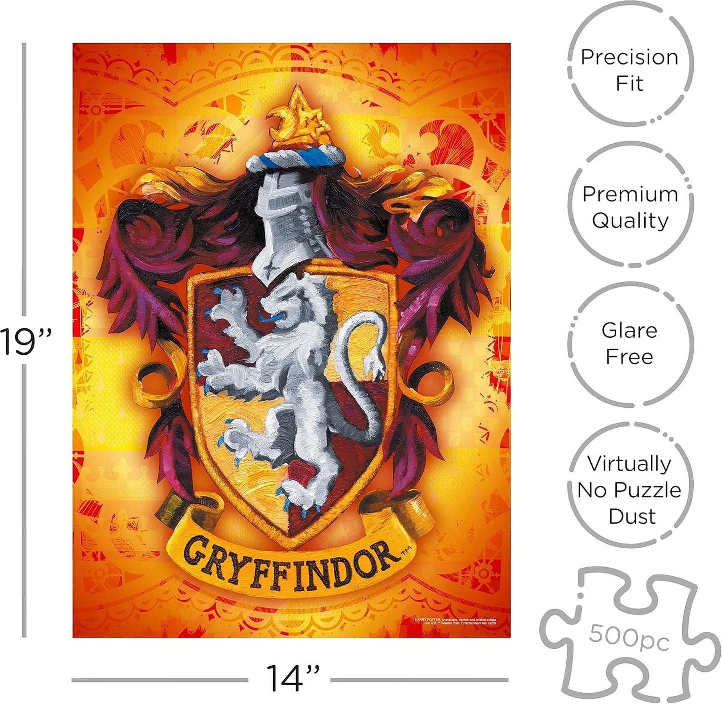 Harry Potter Gryffindor Crest 500 Piece Jigsaw Puzzle Aquarius Box Damaged