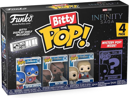 Funko Bitty Pop! Marvel Infinity Saga 4 Pack Captain America + Thor + Fury