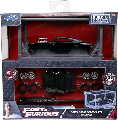 Jada Fast & Furious Dom's Dodge Charger R/T Black 1:55 Build N Collect Die Cast