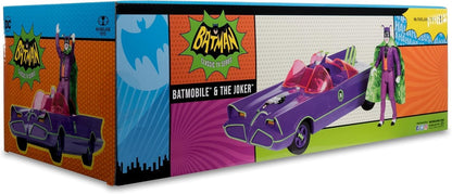 McFarlane Toys DC Retro Batman 66 Batmobile & Joker Gold Label Figure Set