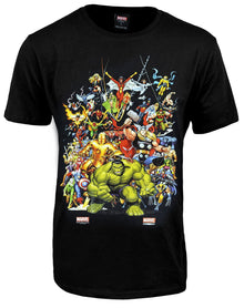 Marvel Fact Files Black XL T-Shirt Mad Engine Style Superheroes Graphic Tee