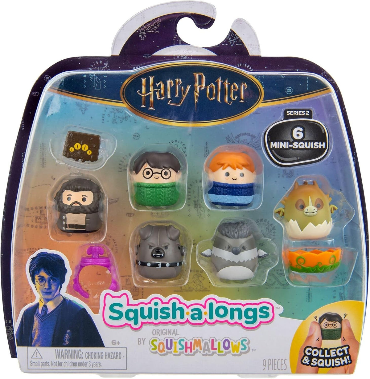 Squishmallows Squish-a-longs Harry Potter Hagrid  Ron Fluffy Series 2 6 Pack