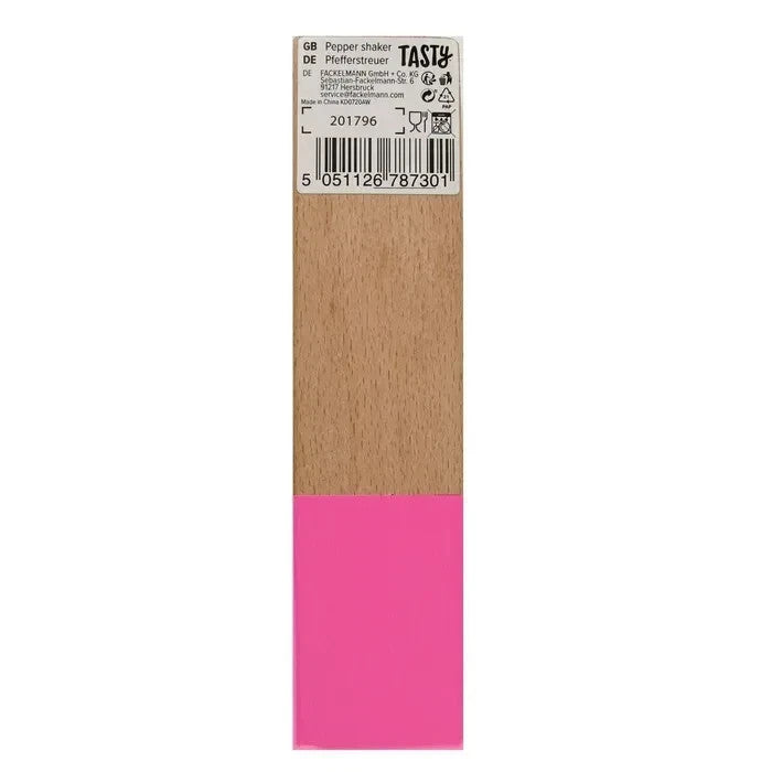 TASTY Wooden Pepper Shaker Pink Beech Wood Kitchen Spice Seasoning Dispenser