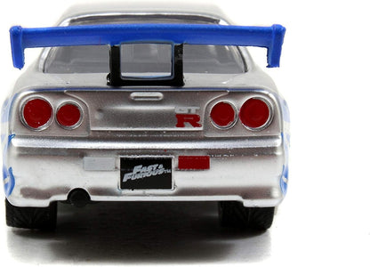 Jada Fast & Furious Brian's Nissan Skyline R34 1:55 Build N Collect Die Cast Kit