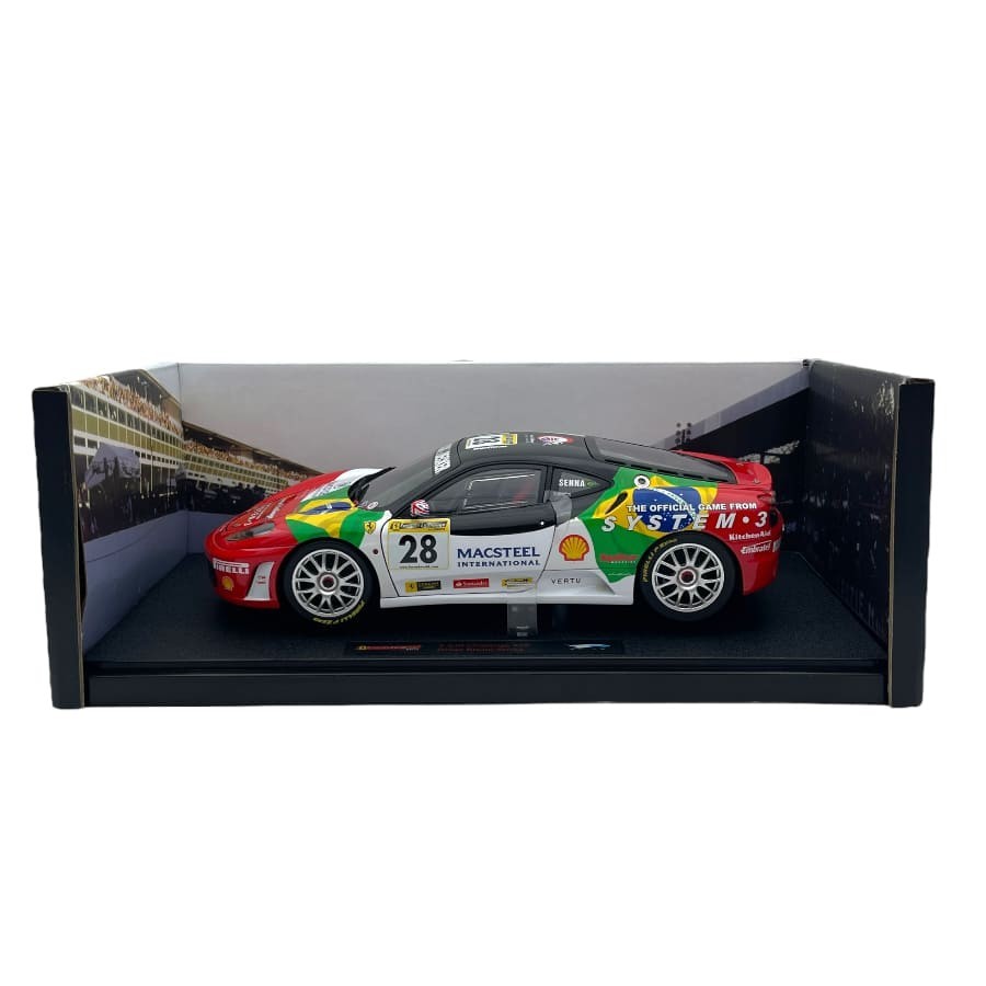 Hot Wheels Elite Ferrari F430 Challenge #28 Bruno Senna 1:18 Model Car