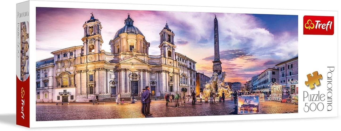 Trefl Rome Piazza Navona Panorama 500 Piece Jigsaw Puzzle Italy Cityscape