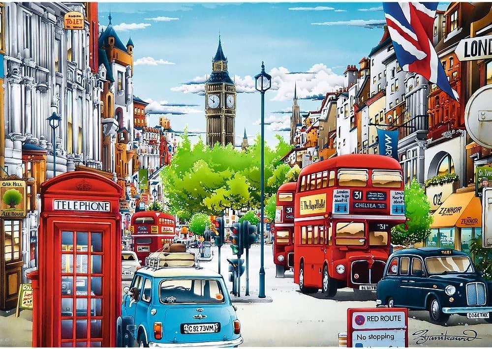 Trefl London Street Scene 1000 Piece Jigsaw Puzzle Big Ben UK Puzzle