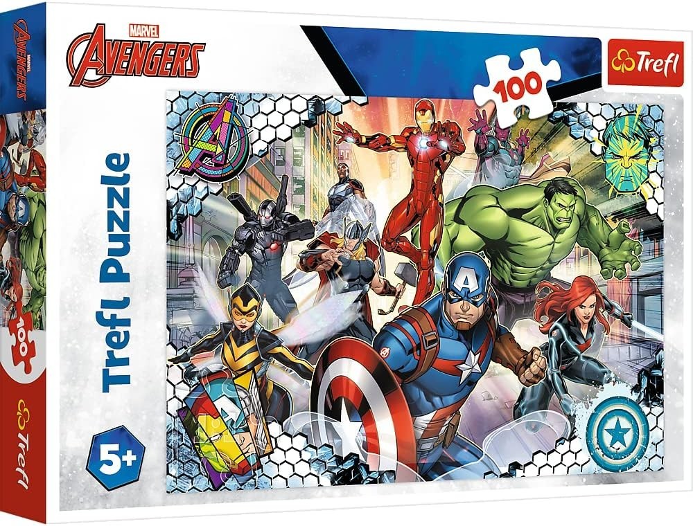 Trefl Marvel Avengers 100 Piece Jigsaw Puzzle Captain America Iron Man Hulk