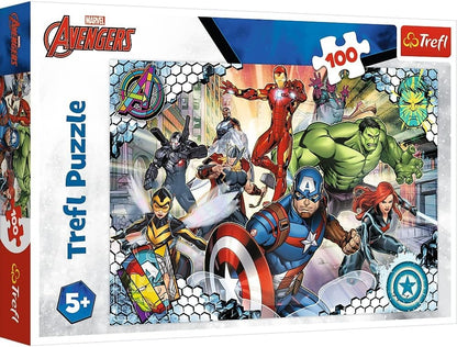 Trefl Marvel Avengers 100 Piece Jigsaw Puzzle Captain America Iron Man Hulk
