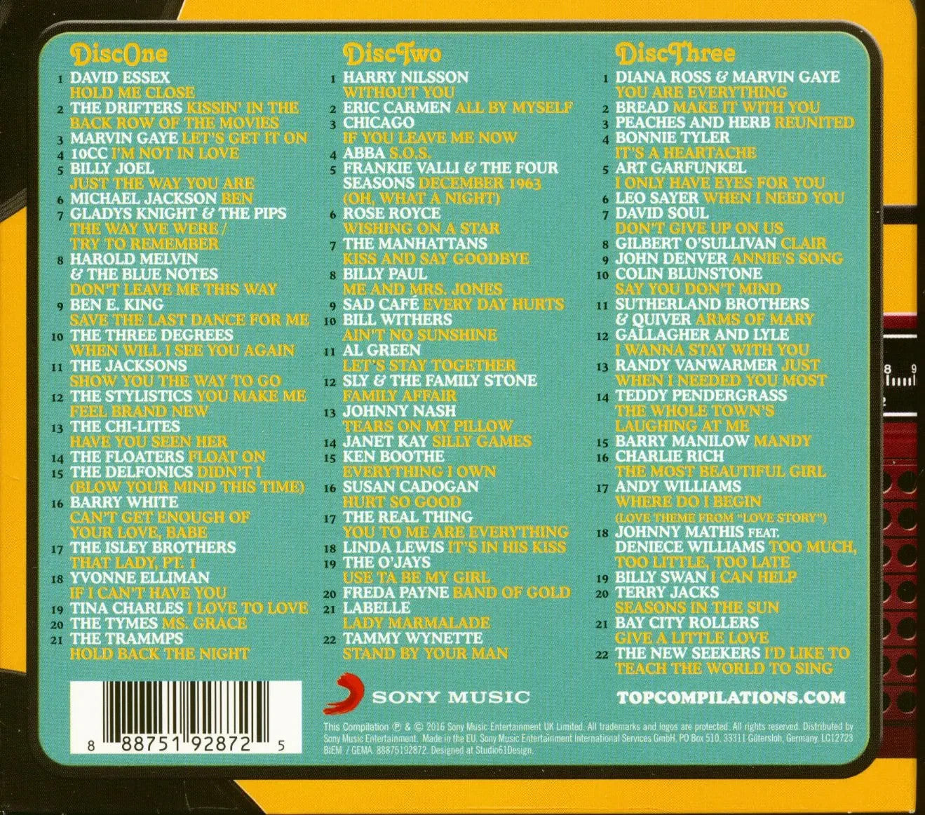 Hold Me Close In Love In The 70s 3CD Various Artists Billy Joel ABBA Marvin Gaye