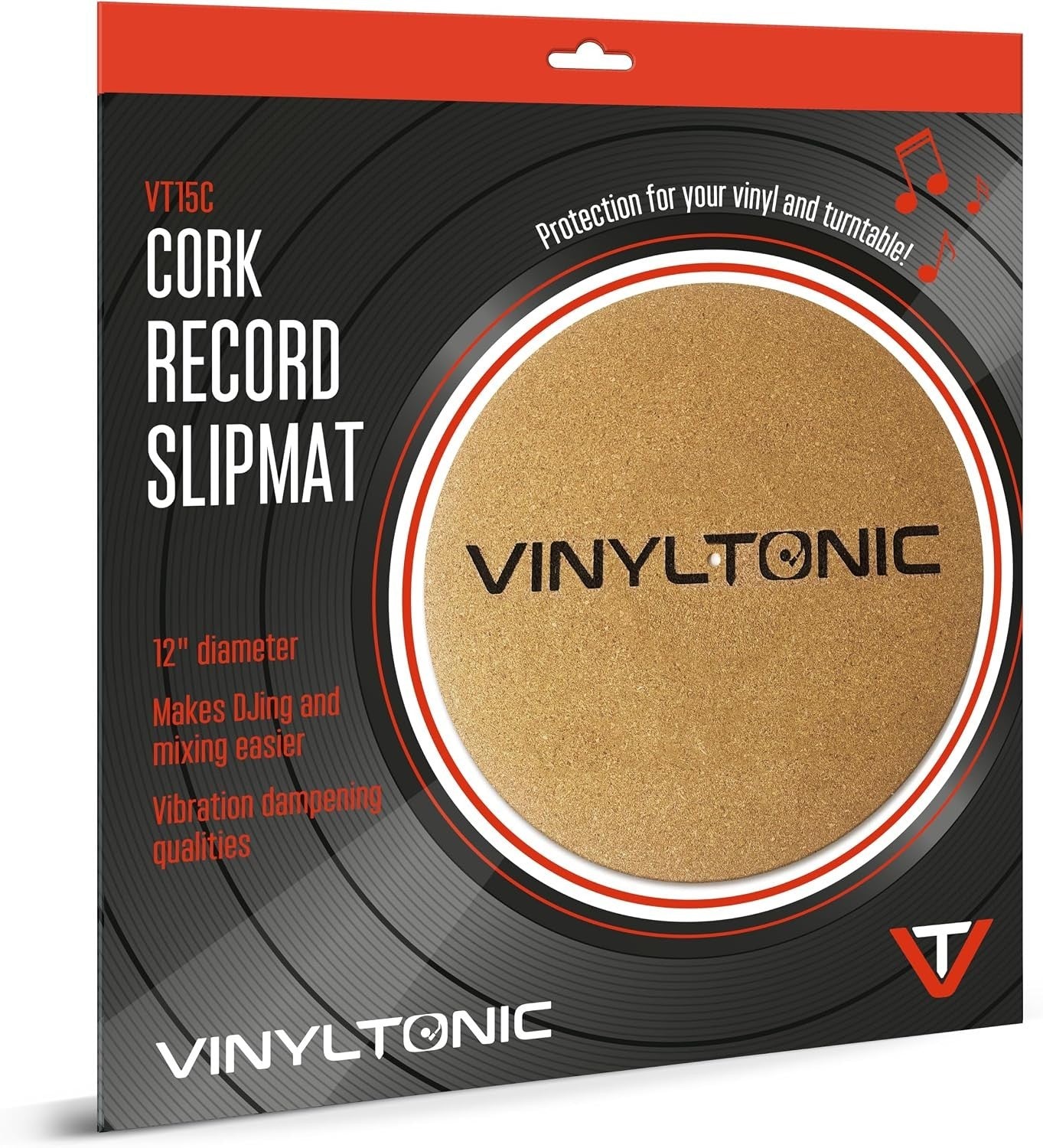 VinylTonic Cork Record Slipmat 12" Turntable Vinyl LP DJ Platter Mat VT15C