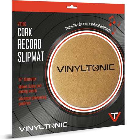VinylTonic Cork Record Slipmat 12" Turntable Vinyl LP DJ Platter Mat VT15C