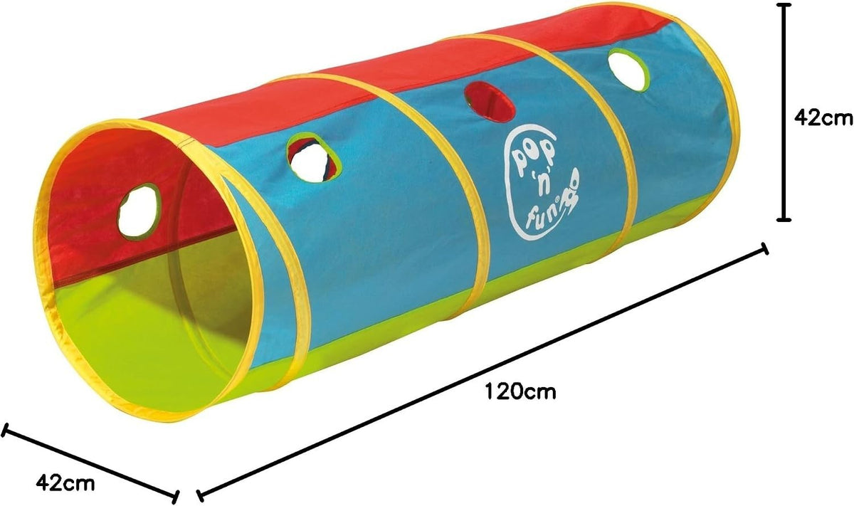 Pop N Fun Kids Pop-Up Play Tunnel Indoor Outdoor Active Play Toy