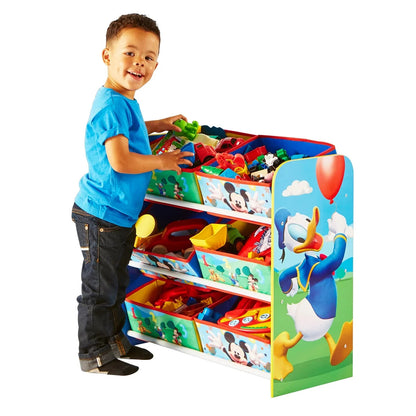 Disney Mickey Mouse 6 Bin Toy Storage Unit Kids Bedroom Organiser Furniture