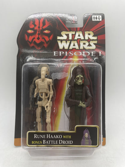 Star Wars Episode I Rune Haako With Bonus Battle Droid 1999 Hasbro MOC