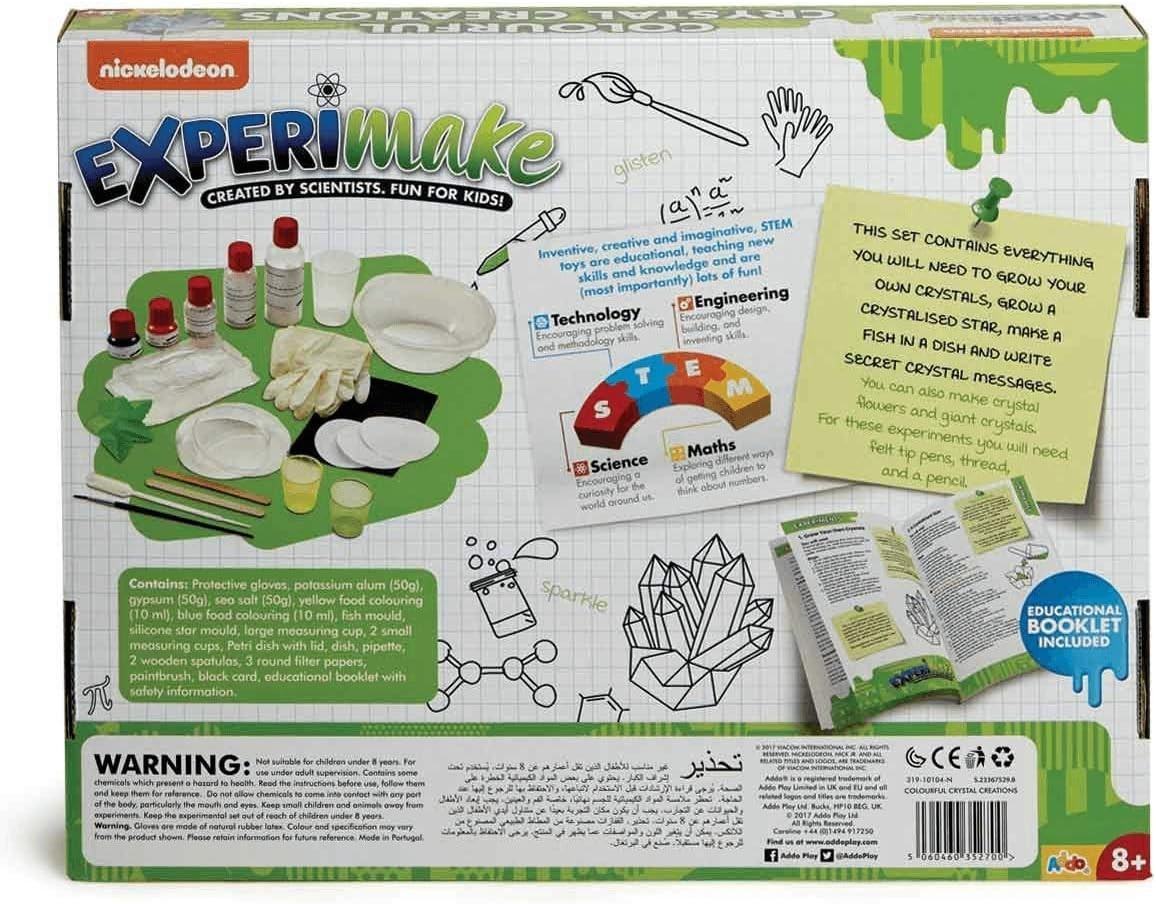 Nickelodeon Experimake Colourful Crystal Creations STEM Science Kit