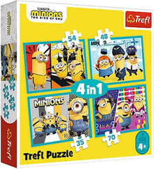 Trefl Minions Rise of Gru 4-in-1 Puzzle Set  Age 4+
