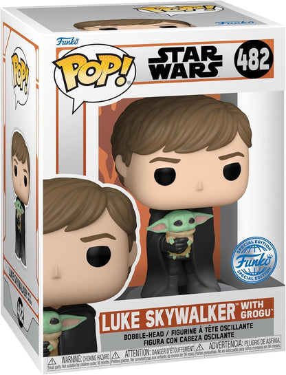 Funko Pop! Tees Star Wars Luke Skywalker with Grogu Tee & Figure Set – Size L
