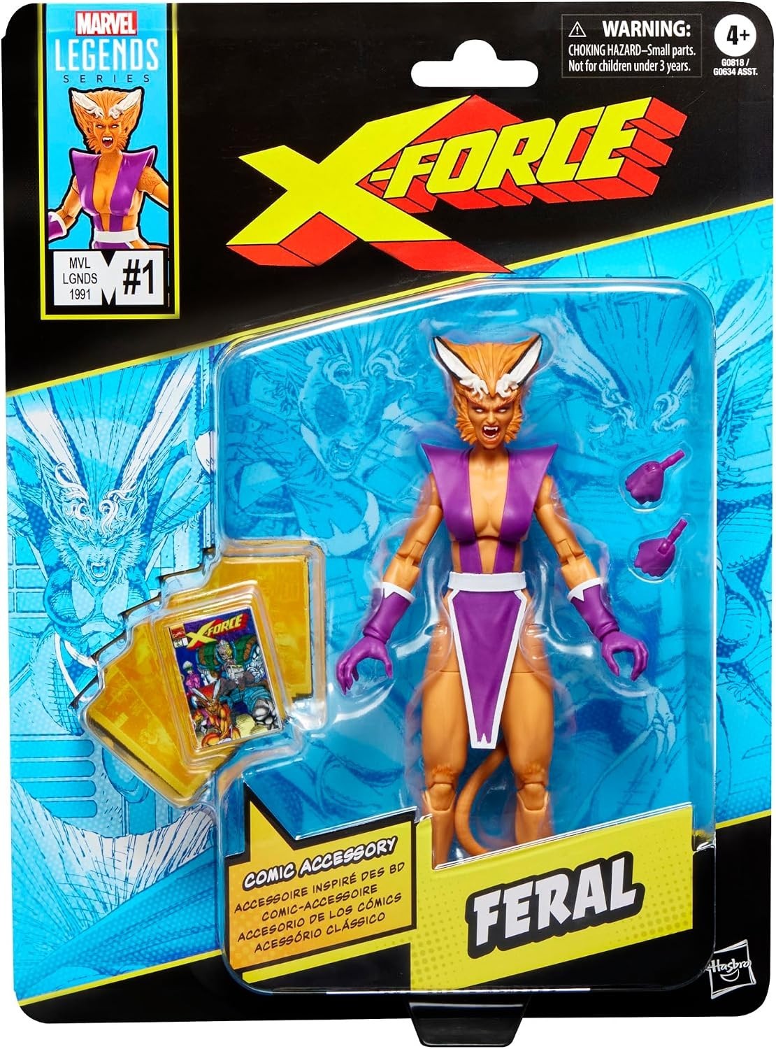 Hasbro Marvel Legends Feral X-Force 6in Action Figure Comic Accessory