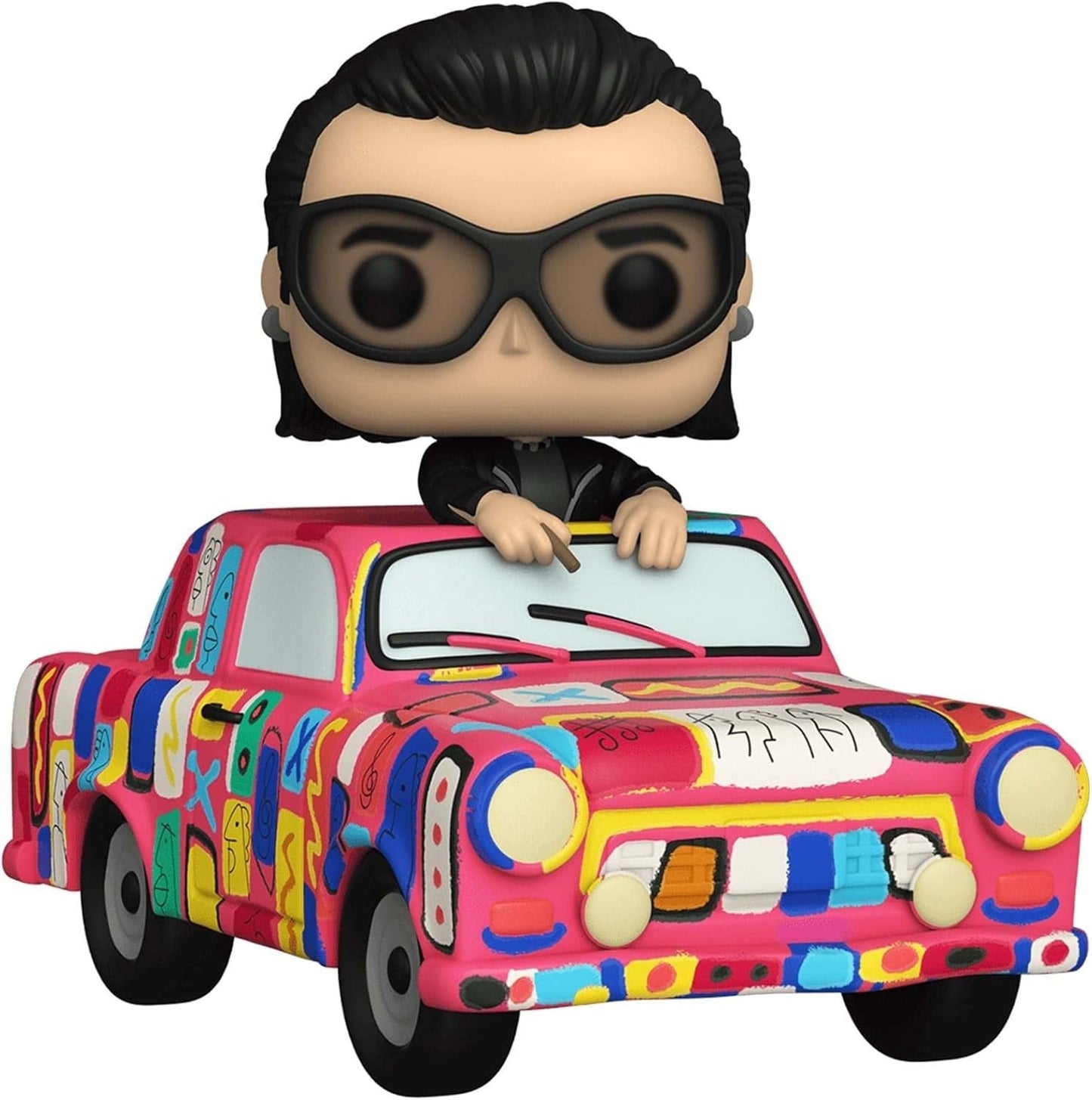 Funko Pop! Rides U2 Bono With Achtung Baby Car #293 Vinyl Figure (Box Damaged)