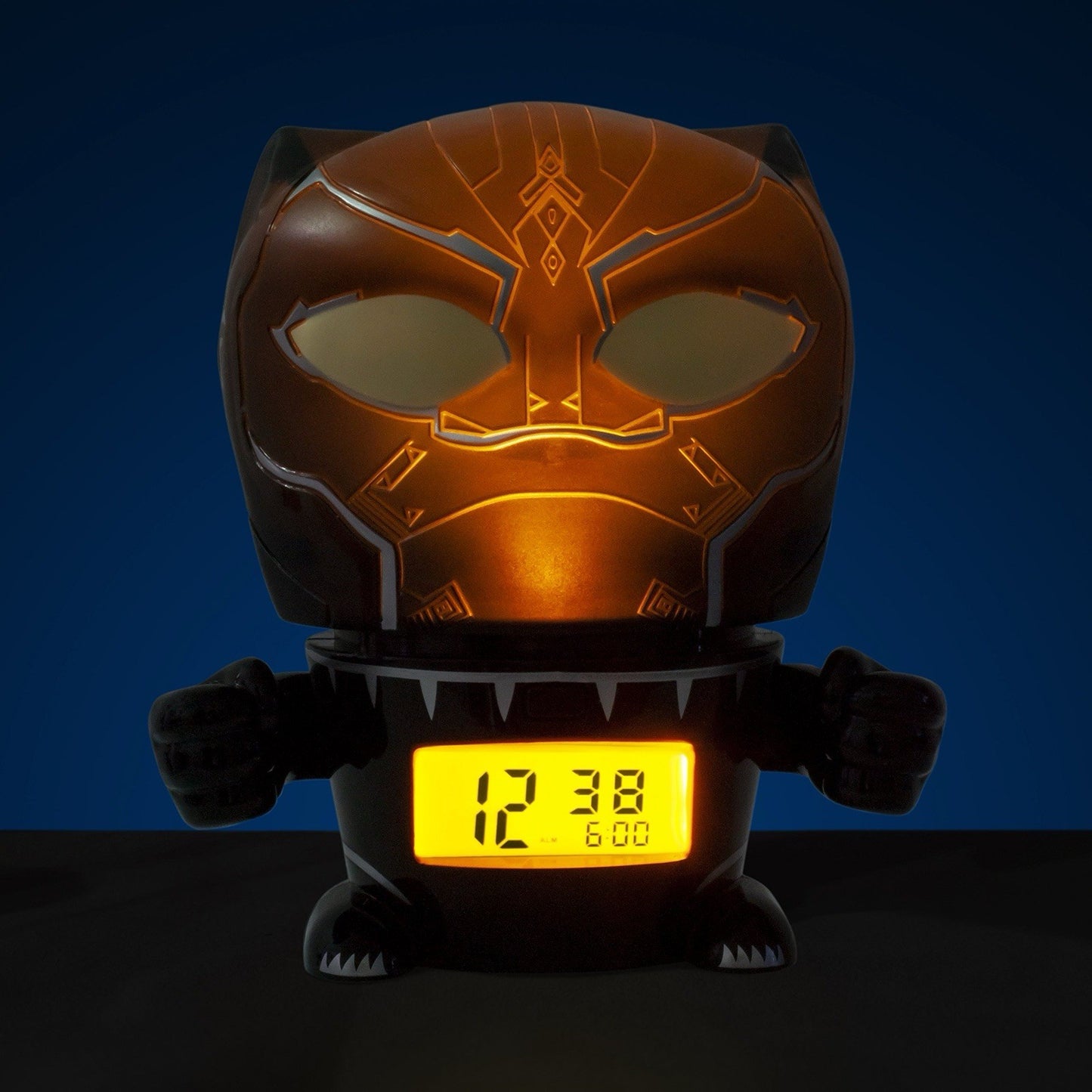 BulbBotz Marvel Avengers Black Panther Night Light Alarm Clock