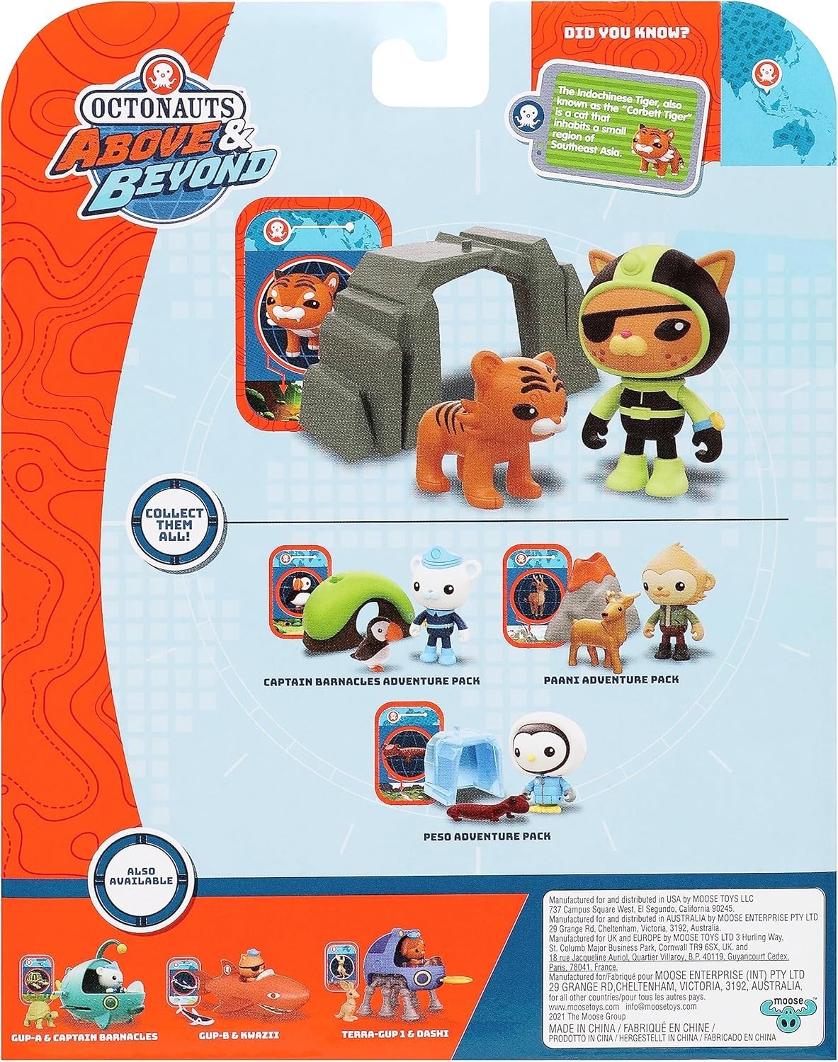 Octonauts Above & Beyond Kwazii Adventure Pack Figure Set with Tiger & Cave