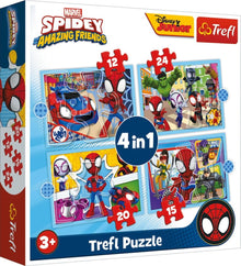 Trefl Marvel Spidey Amazing Friends 4 in 1 Puzzle 12 15 20 24 Pieces