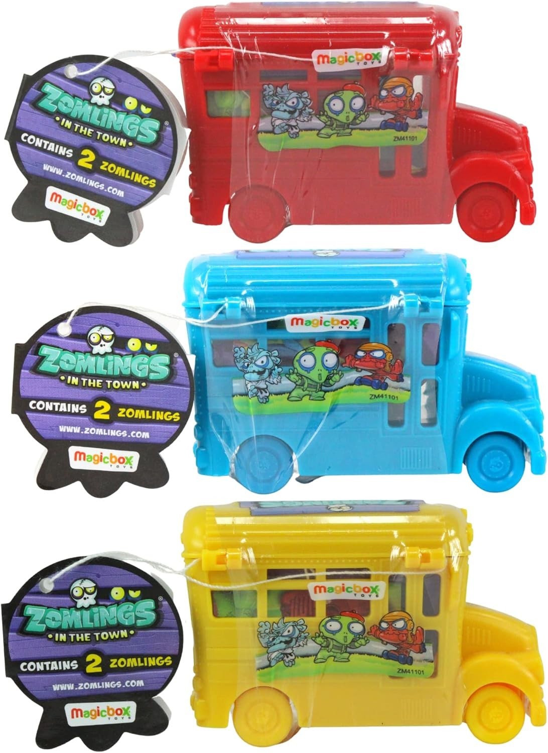 Zomlings In The Town Series 4 Bus Set of 3 - 6 Figures Inside