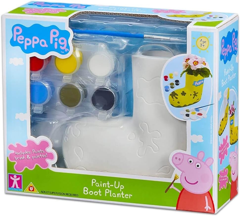 Peppa Pig Paint-Up Boot Planter Craft Set with Paints & Brush – Age 3+