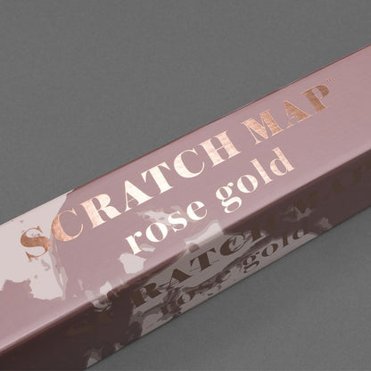 Luckies Scratch Map Rose Gold World Travel Map Scratch Off Poster Gift A2