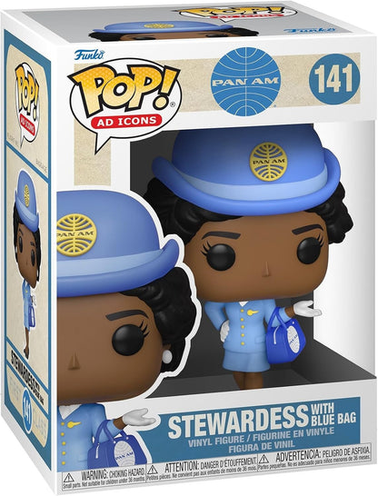 Funko Pop Ad Icons Pan Am Stewardess with Blue Bag #141 Vinyl Figure
