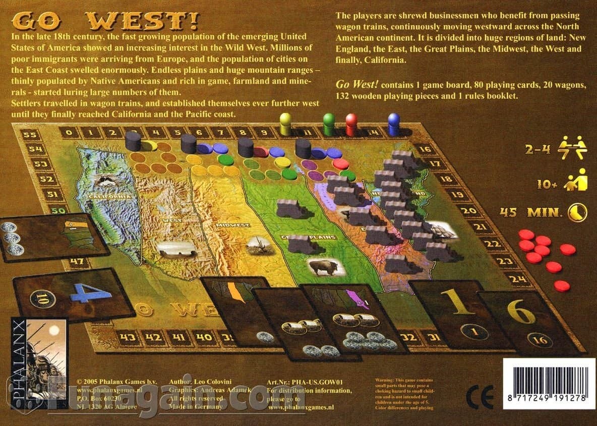 Go West! Board Game by Leo Colovini – Phalanx Strategy Western Boardgame